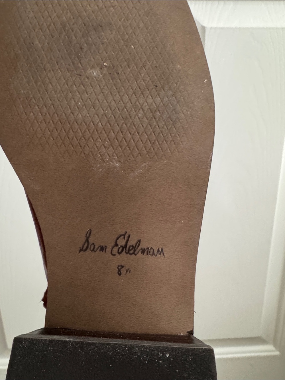 Sam Edelman Brown Leather Square-Toe Ankle Booties - Picture 5 of 7